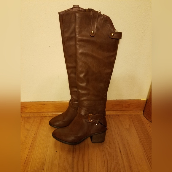 NWB Venus Tall Riding Equestrian Style Boots, Brown, Size 6 - Picture 2 of 10